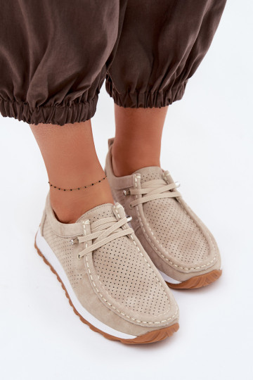 schoenen DamesOpturalnego van suèdeu beige Amela