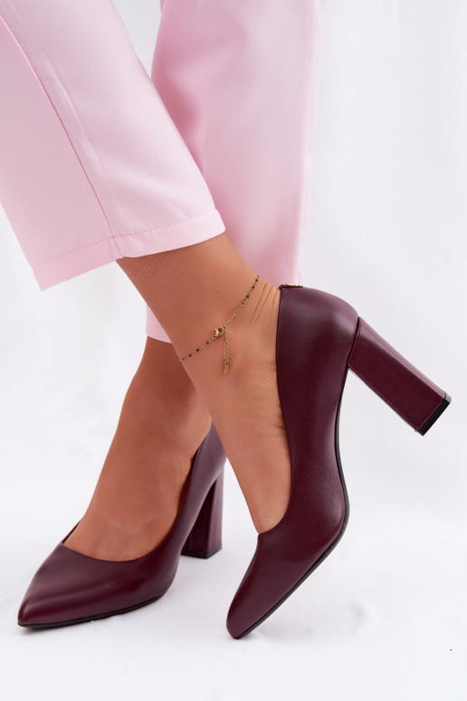 Schoenen met hakken van ecoleer Sergio Leone PB216 bordeaux