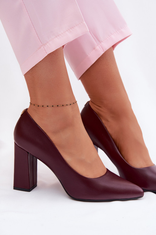 Schoenen met hakken van ecoleer Sergio Leone PB216 bordeaux