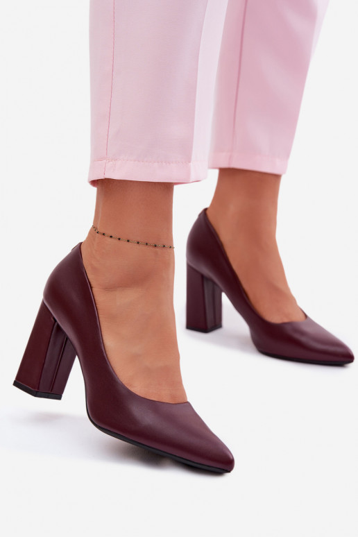 Schoenen met hakken van ecoleer Sergio Leone PB216 bordeaux