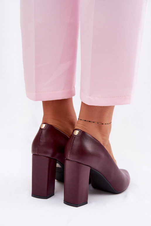 Schoenen met hakken van ecoleer Sergio Leone PB216 bordeaux