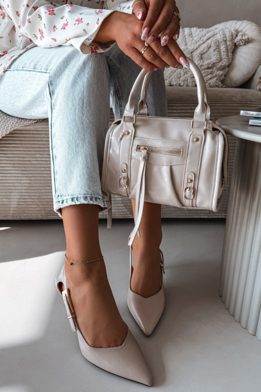 Hakken met uitsparingen en gespen Vinceza 62288 grijs