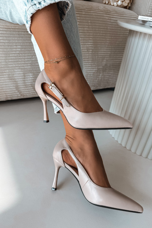 Hakken met uitsparingen en gespen Vinceza 62288 grijs