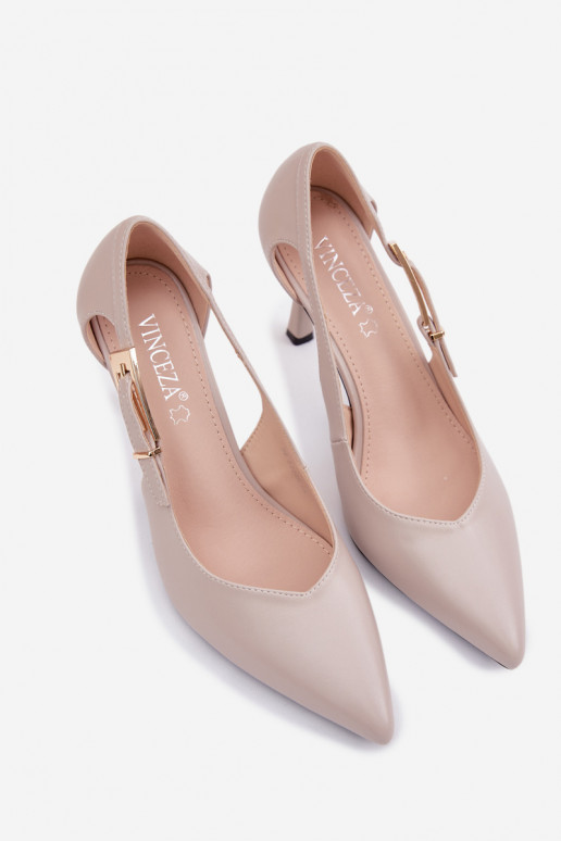 Hakken met uitsparingen en gespen Vinceza 62288 grijs