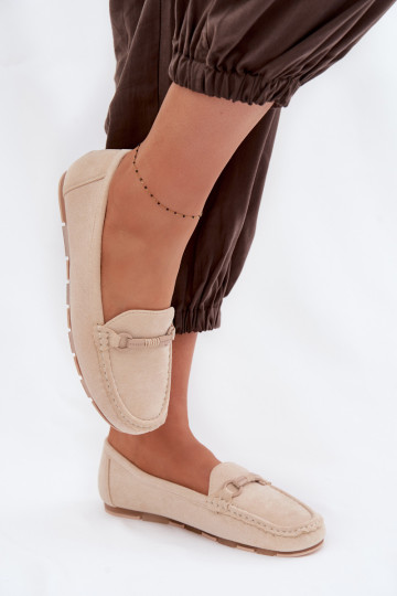 Mocassins Dames plat beige Olisa