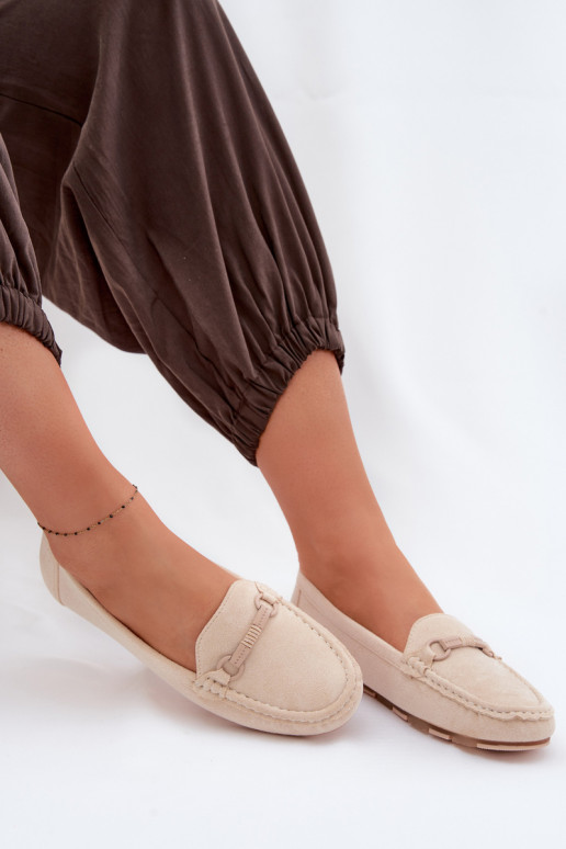 Mocassins Dames plat beige Olisa