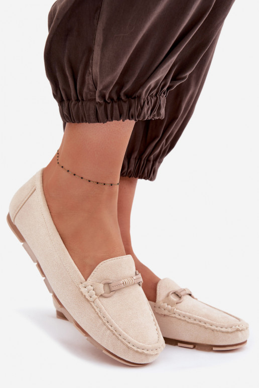 Mocassins Dames plat beige Olisa