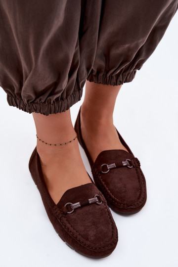 Dames mocassins in chocoladekleur Olisa