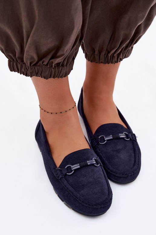 Mocassins Dames plat donkerblauIn Olisa