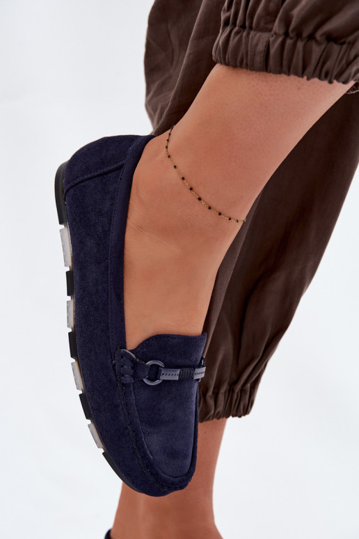 Mocassins Dames plat donkerblauIn Olisa