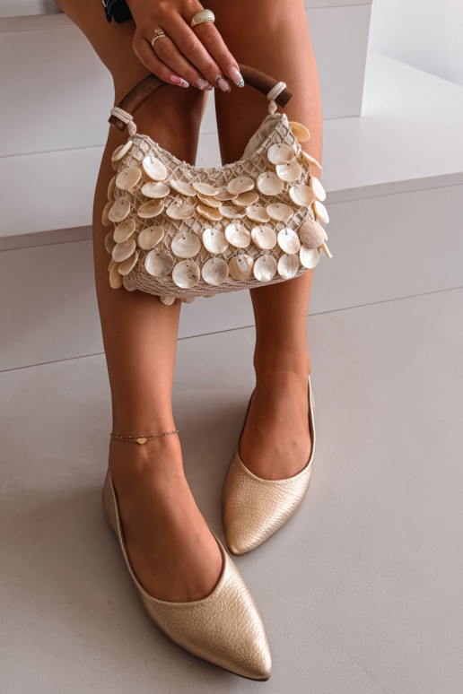 Ballerinas van ecoleer gouden kleur Nelisa