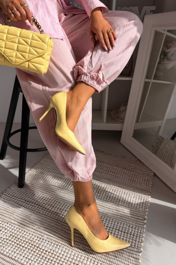 Klassieke gelakte stilettosImitacji Skóry geel Odira