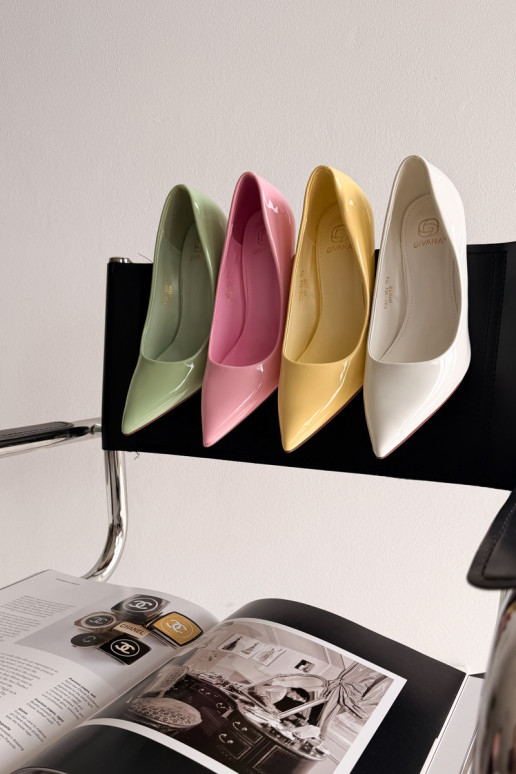 Klassieke gelakte stilettosImitacji Skóry geel Odira