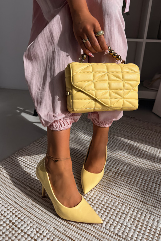 Klassieke gelakte stilettosImitacji Skóry geel Odira