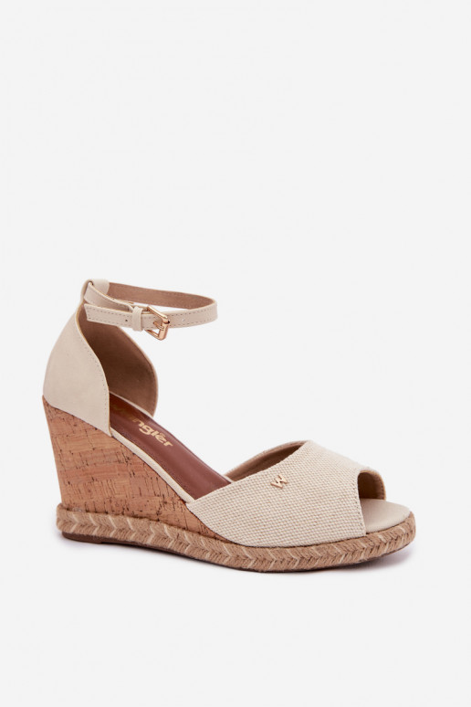 Dames sandalen met platform Met Vlecht INrangler 20261086.06V ivoor