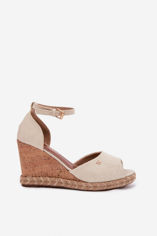 Dames sandalen met platform Met Vlecht INrangler 20261086.06V ivoor