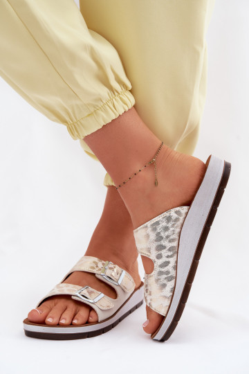 Dames slippers met gespen Inblu CP000063 in wit