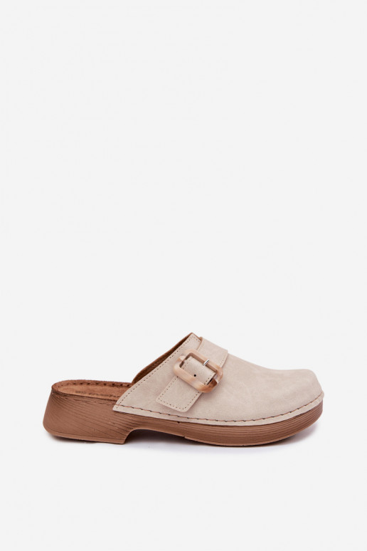 Slippers Klompen Dames met gespen Inblu TF000003 ivoor