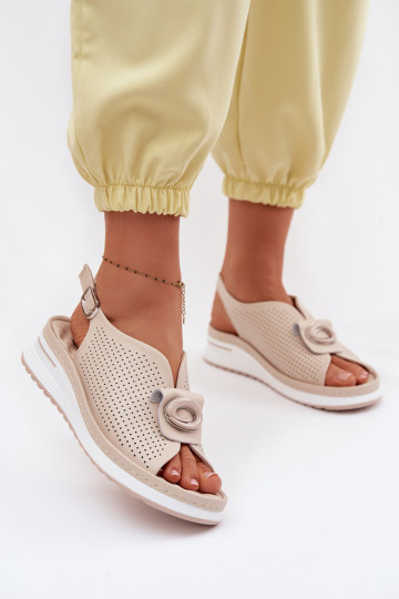 Dames sandalen Dames Met sierlijk Detalem beige Deliva 2