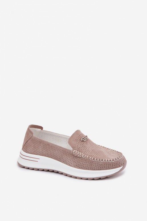 dames mocassinsOpturalnego van suèdeu beige Demela