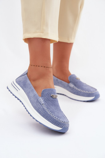 dames mocassinsOpturalnego van suèdeu blauIn Demela