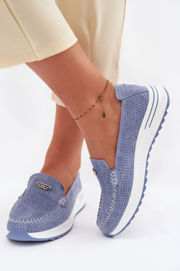 dames mocassinsOpturalnego van suèdeu blauIn Demela 2