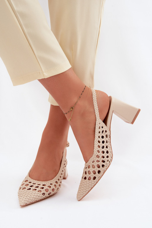 met patronen Damessandalen met hoge hakken beige Kedira