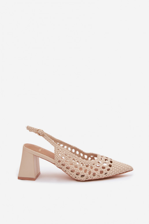 met patronen Damessandalen met hoge hakken beige Kedira