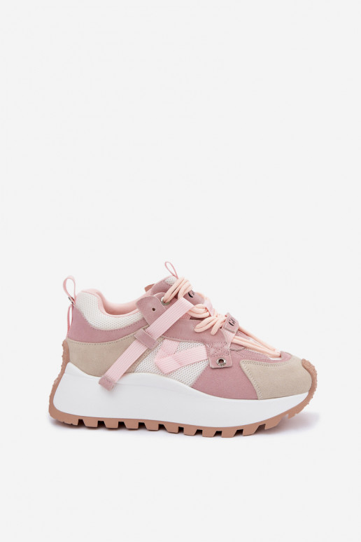 Sneakers model schoenen met platformOpturalnego van suèdeu GOE TT2N4022 roze