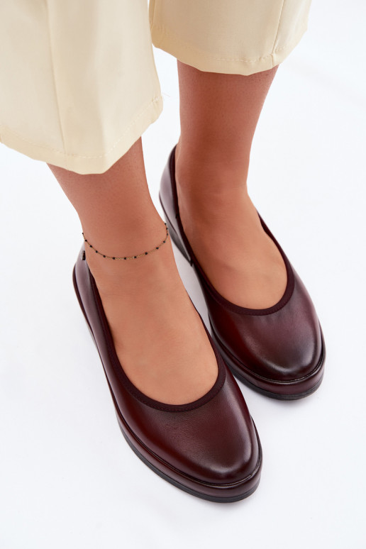 Leer schoenen Dames met platform Vinceza 39987 bordeaux