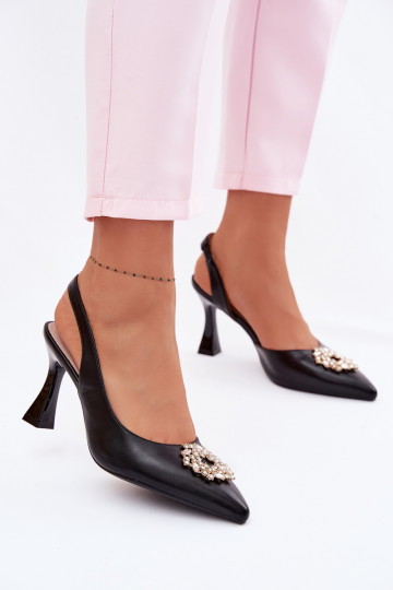 Hakken sandalen met sieraden Vinceza 62277 zwart 2