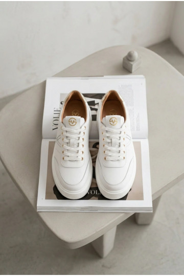 Leren dames sportschoenen met platform Vinceza 39976 wit 2