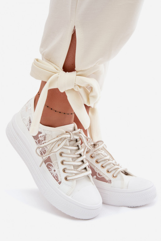 Vrijetijdsschoenen met kant met platform Lee Cooper LCIN-26-44-4480 Initte kleur