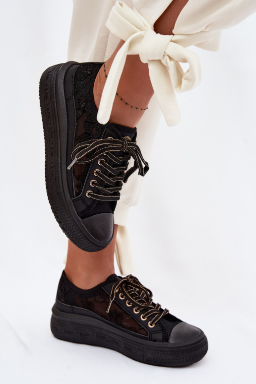 Vrijetijdsschoenen met kant met platform Lee Cooper LCIN-26-44-4479 zInart