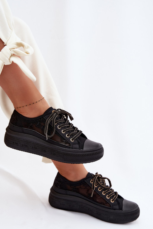 Vrijetijdsschoenen met kant met platform Lee Cooper LCIN-26-44-4479 zInart