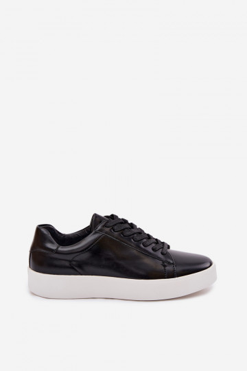 Heren sportieve schoenen van kunstleer zwart Velton 2