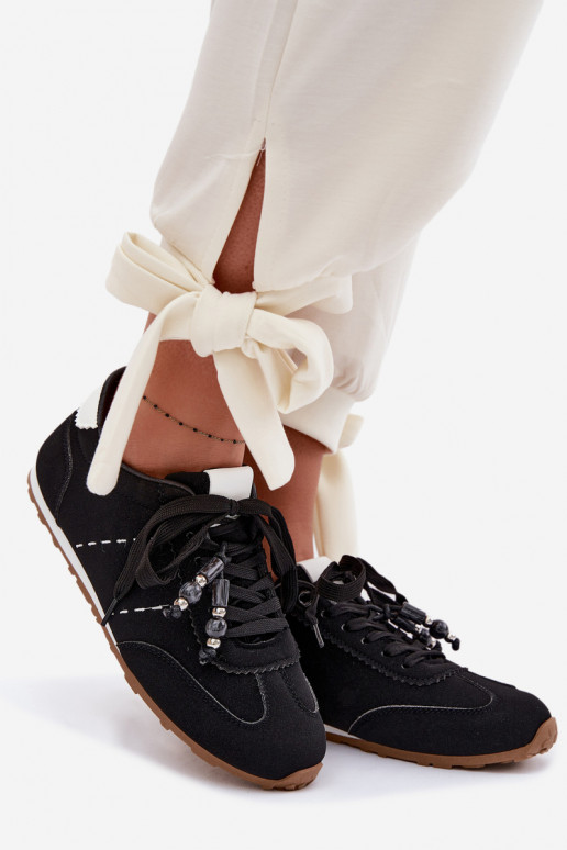 Sneakers model schoenen Dames laag met kralen zInart Galora