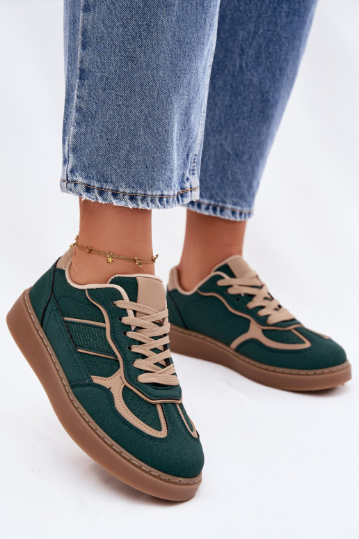 Laag Sneakers model schoenen Dames groene kleur Brenelle