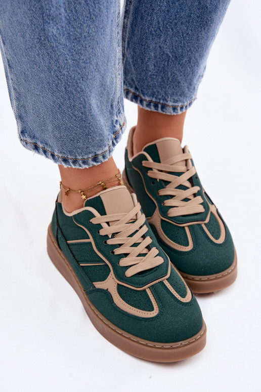 Laag Sneakers model schoenen Dames groene kleur Brenelle