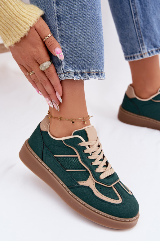 Laag Sneakers model schoenen Dames groene kleur Brenelle