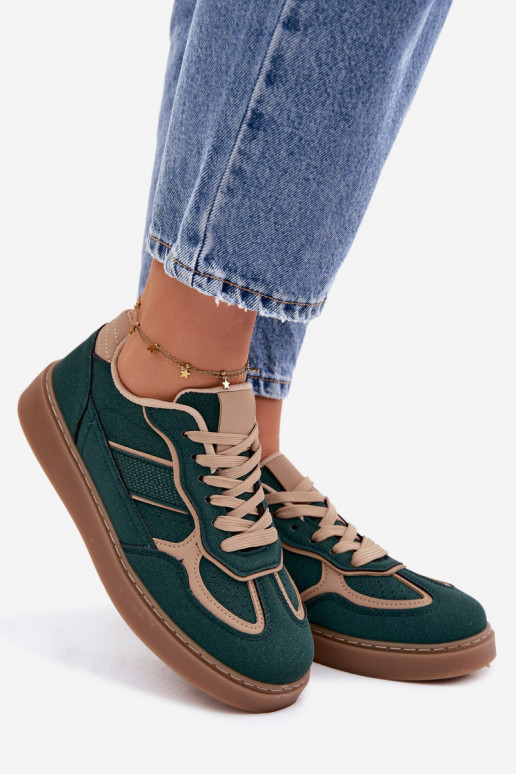 Laag Sneakers model schoenen Dames groene kleur Brenelle