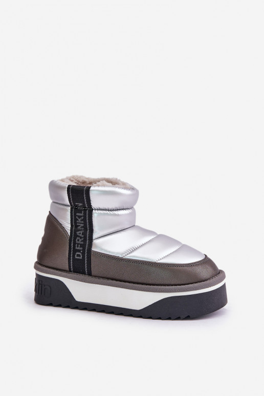 Laag SneeuIn laarzen Op dikke zool D.Franklin DFSH371010 zilvere kleur