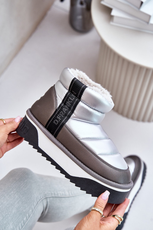 Laag SneeuIn laarzen Op dikke zool D.Franklin DFSH371010 zilvere kleur