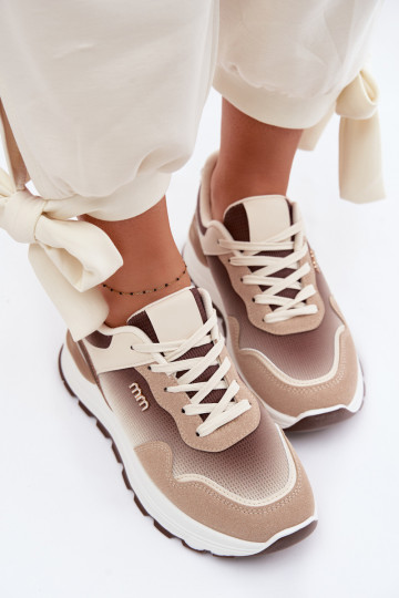 Sneakers model schoenen Dames met platform bruine kleur Lelmira