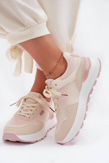 Sneakers model schoenen Dames met platform beige Lelmira