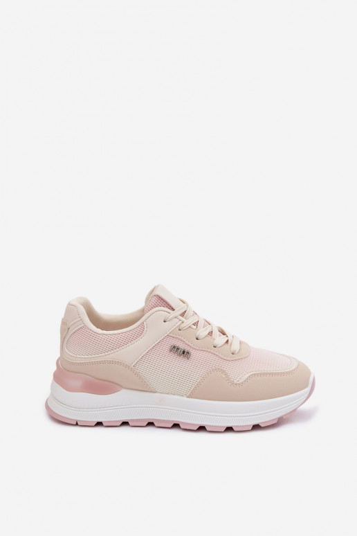 Sneakers model schoenen Dames met platform beige Lelmira
