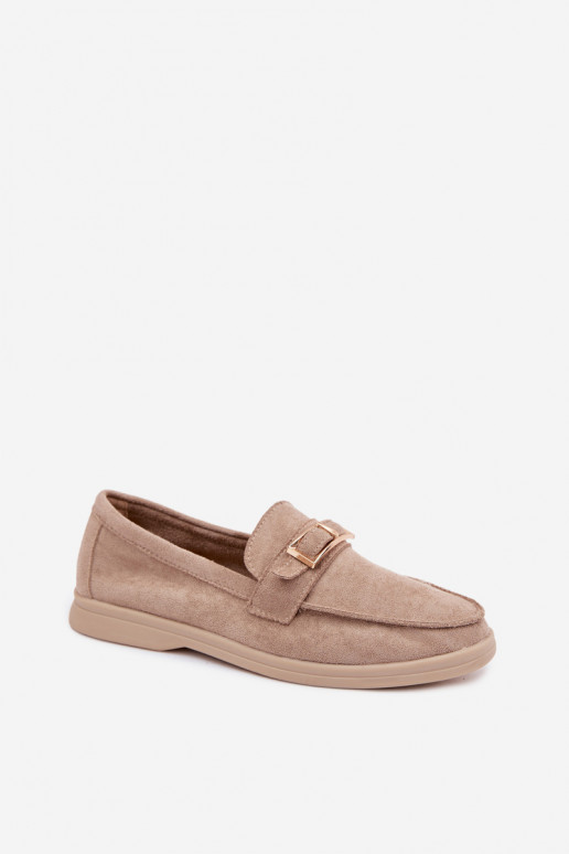 dames mocassins met gespen beige Belinae