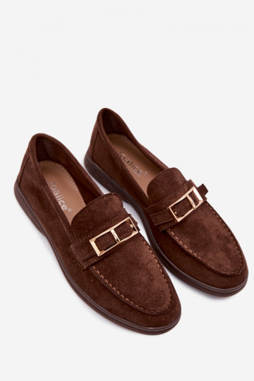 dames mocassins met gespen CzekoladoIne Belinae 2