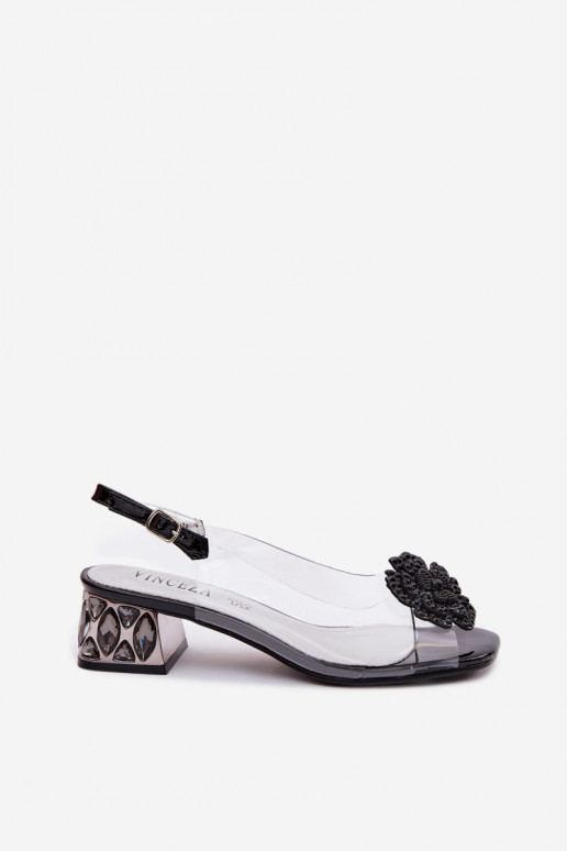 sandalen Perregimi Op Klok met glanzende gaten I met bloemenem Vinceza 70122 zInart