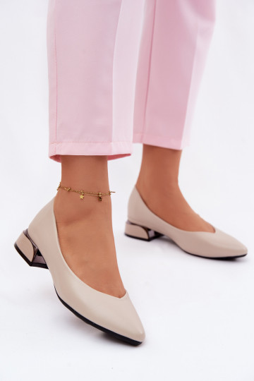 Ballerina's op lage hak Vinceza 62280 zandkleur 2
